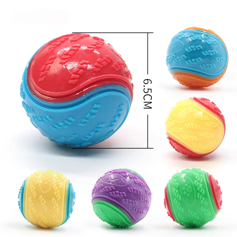 Dog Squeaky Toy Ball Soft TPR Toy for Dog Interactive Training Dog Ball Pet Teeth Cleaning Bite Resistance Ball Toy Random Color