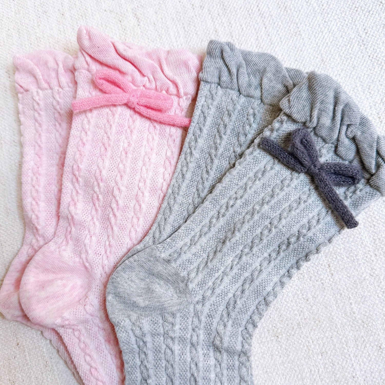 Adorable Yarn Bow Socks Set Of 2-3
