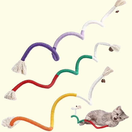 Cotton Rope Cat Chew Toy with Silvervine Fruit - Paw's & Price's