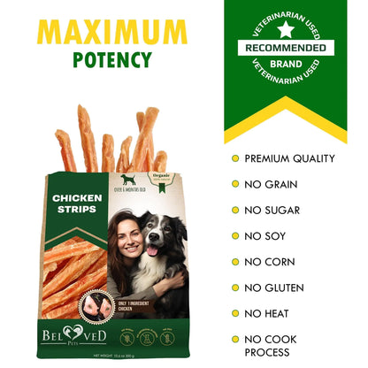 Chicken Strips Dog Treats Human Grade Meat Sticks Grain Free Chews 10.6 Oz