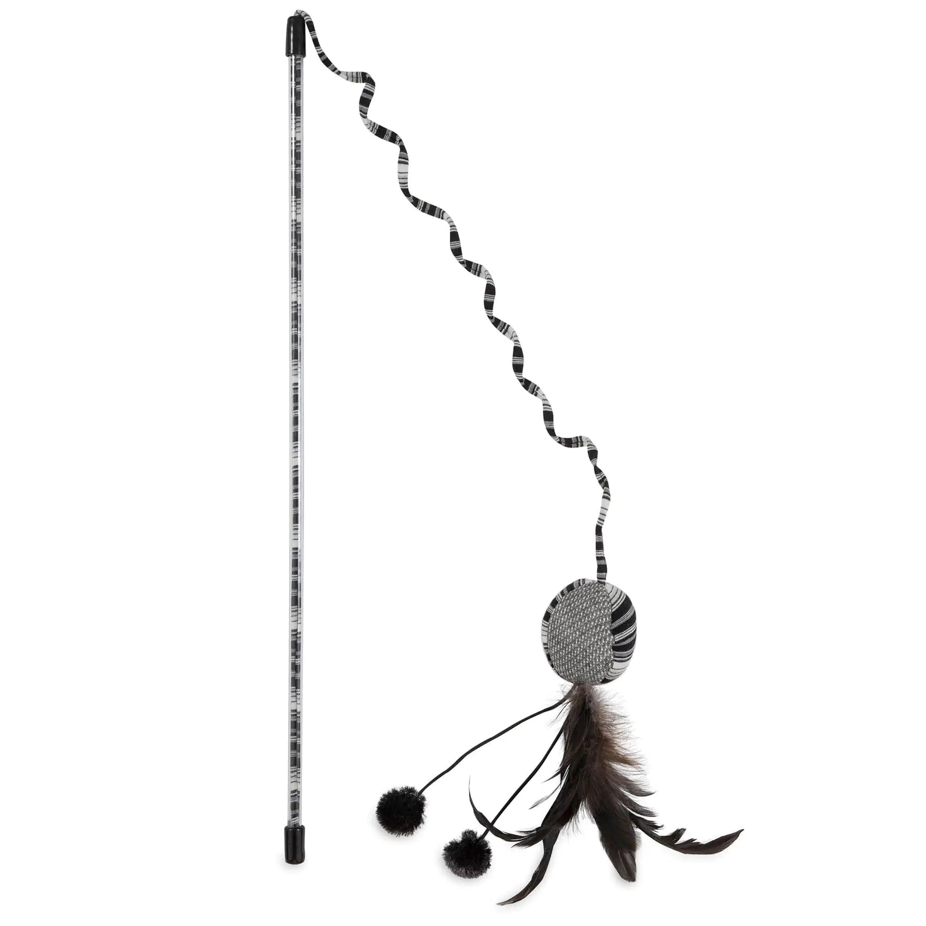 Cat WandJW Pet Cataction Ball with Wand knows how to please a cat. Spend hours interacting with your feline friend enticing her with this magical wand. The flexible wire provides quick movement to test your cats agility. She will love to try to catch the