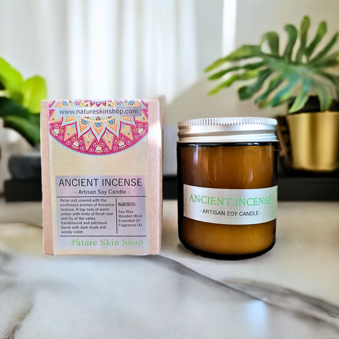 TrueTreads Ancient Incense Artisan Soy Candle
