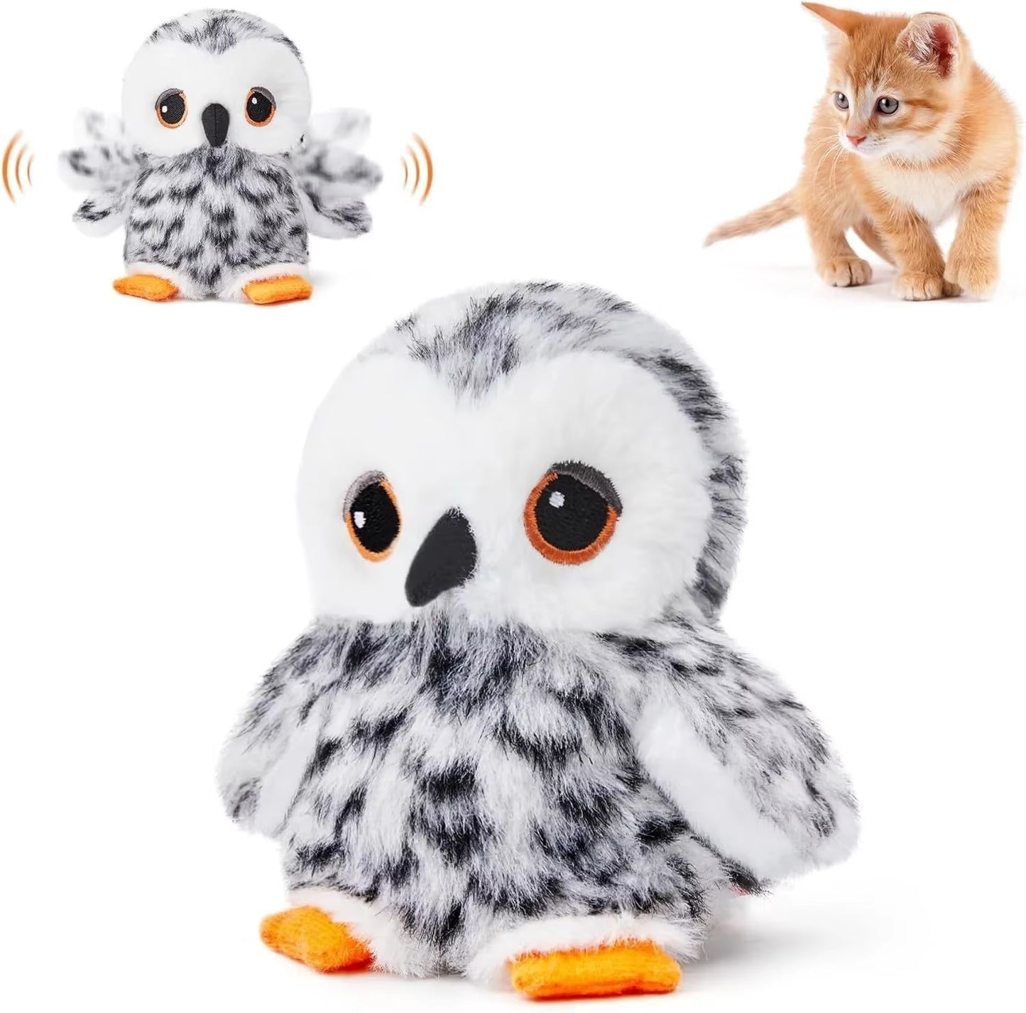 Cat Toy Flapping Bird Interactive Cat Toys Rechargeable Touch Activated Plush Toys Electric Bird Toy Washable Cat Plush Toys