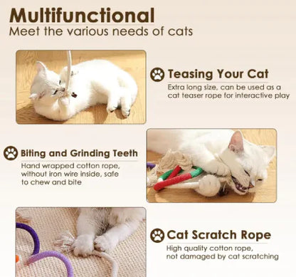 Cotton Rope Cat Chew Toy with Silvervine Fruit - Paw's & Price's