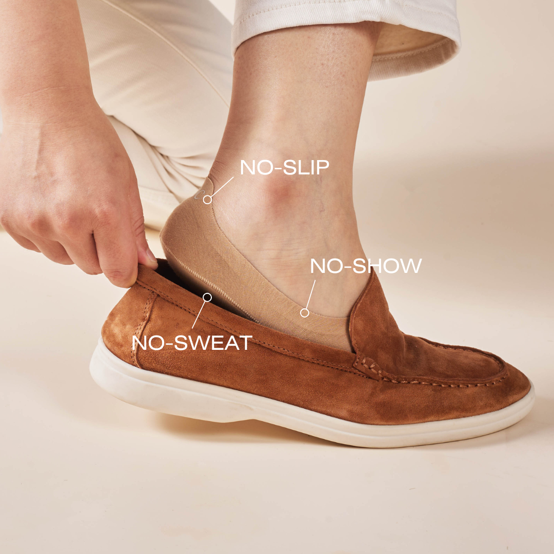 TreatTread Unisex Cotton No Show Socks | Almond Beige