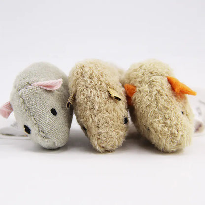 Plush Realistic Mouse Cat Toy Set of 3 Interactive