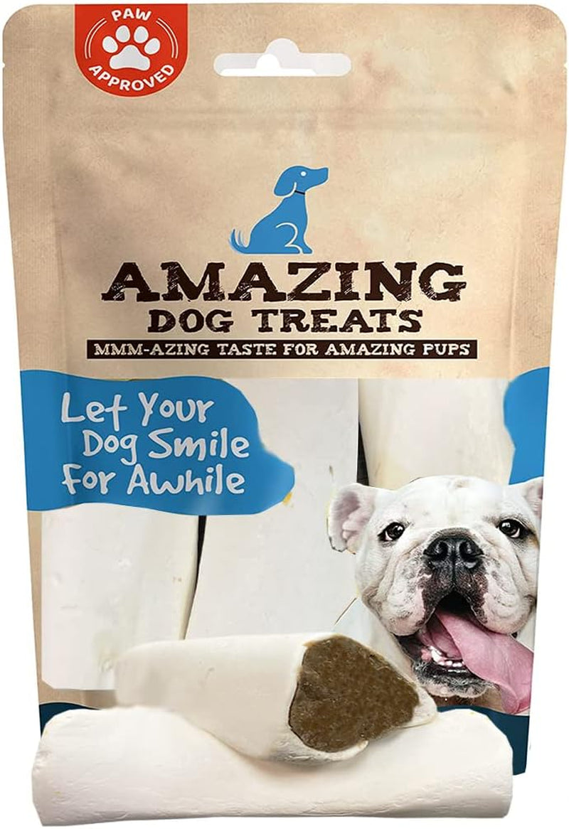 - Stuffed Shin Bone for Dogs (Peanut Butter, 5-6 Inch - 3 Count) - All Natural Dog Bones