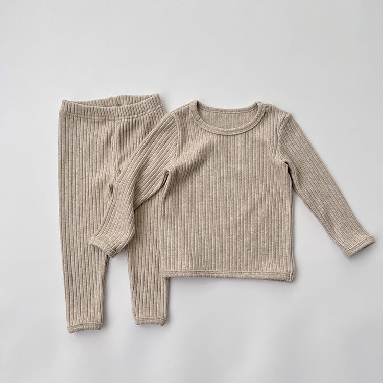 TrueTread Baby Solid Color Comfy Fabric Shirt Sets Pajamas Home Clothes