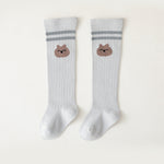 Baby Cartoon Graphic Mid Tube College Style Striped Socks-4